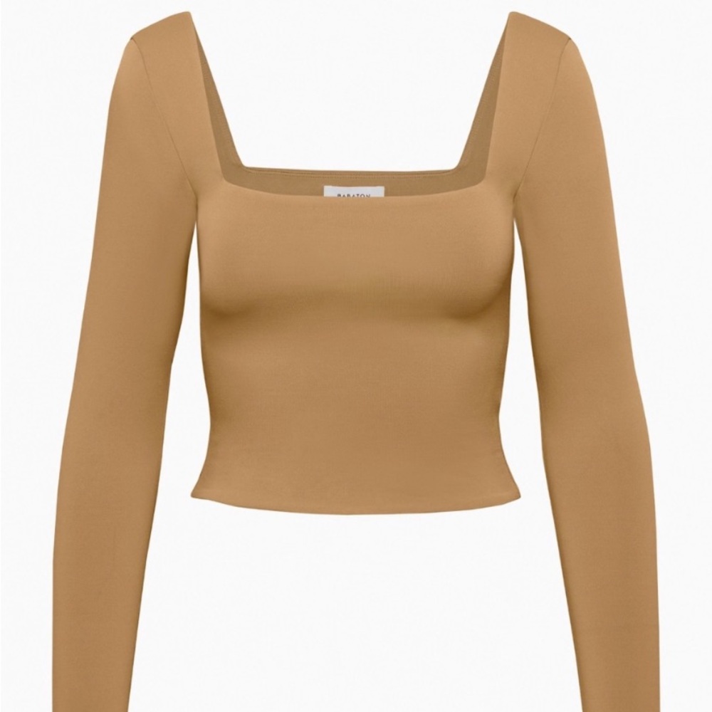 Aritzia Babaton Contour Squareneck Longsleeve Constant Camel Size XS